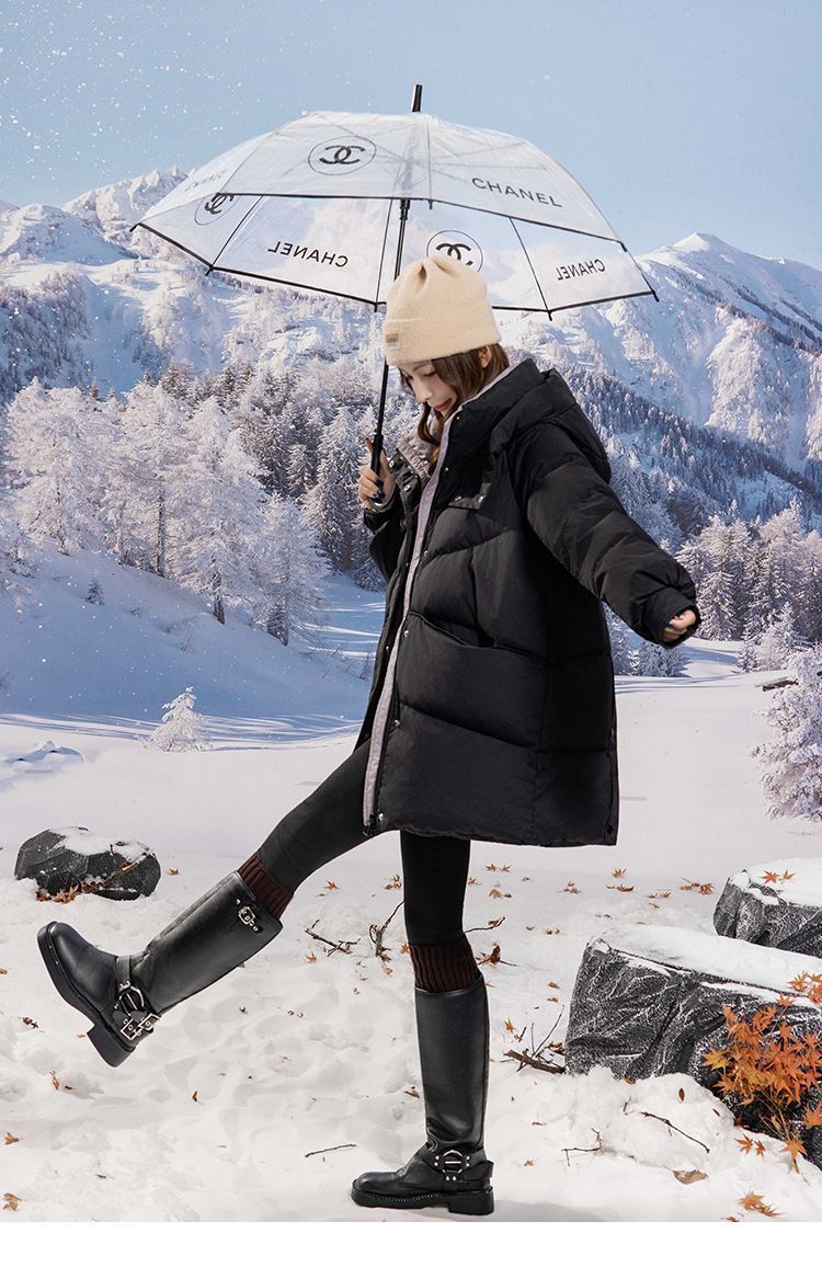 お洒落冬暖かレデイーズダウンコート90％ダウンジャケット本物ダックダウン充填コート防風フード動きやすいコート