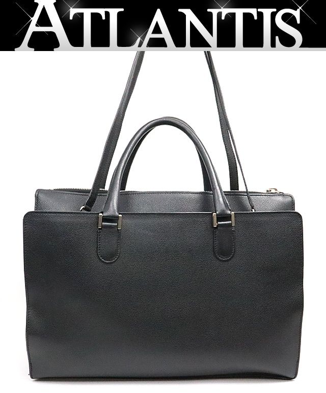 ヴァレクストラ Valextra 2 wayバッグ ビジネスバッグ 黒 レザー 17554