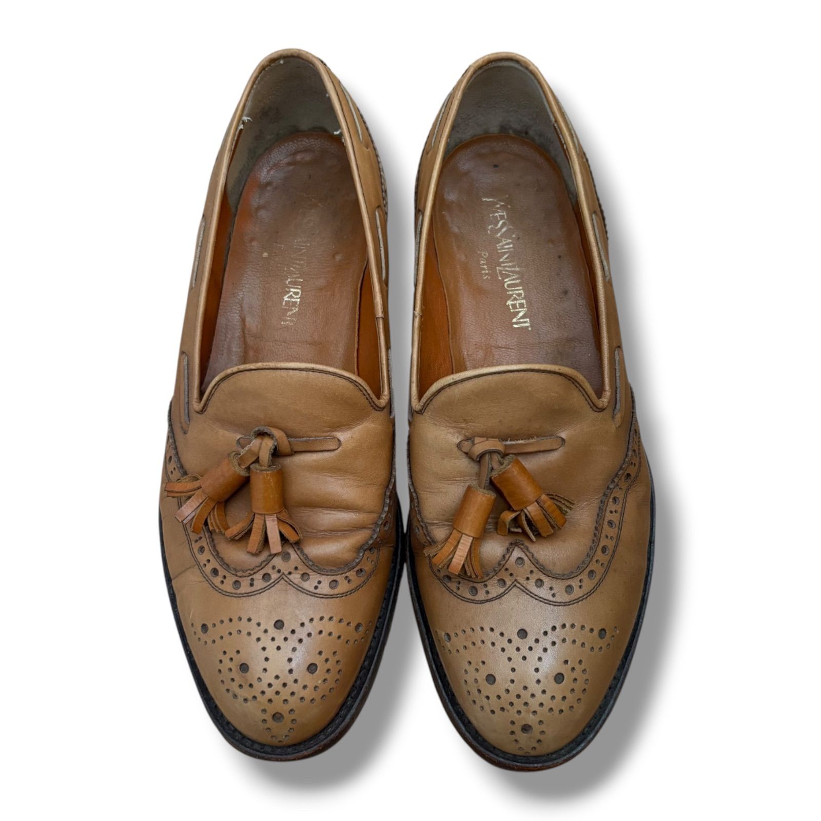 YVES SAINT LAURENT ウエスタンモチーフ レザー タッセルローファー 26 cm