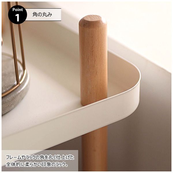 ワゴン 2段 2D マルチワゴン キッチンワゴン サイドテーブル ナイトテーブル ベッドサイド キャスター トレー 木製 天然木 北欧 ナチュラル シンプル かわいい 収納 収納棚 棚 ラック マルチラック オープンラック ホワイト グリーン