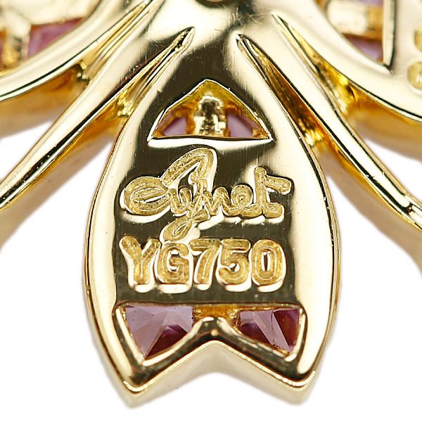 ジュネ☆juenet☆ピンクサファイア トップ K18/イエローゴールド ジュネ ピンクサファイア ネックレス ダイヤモンド K18イエロー