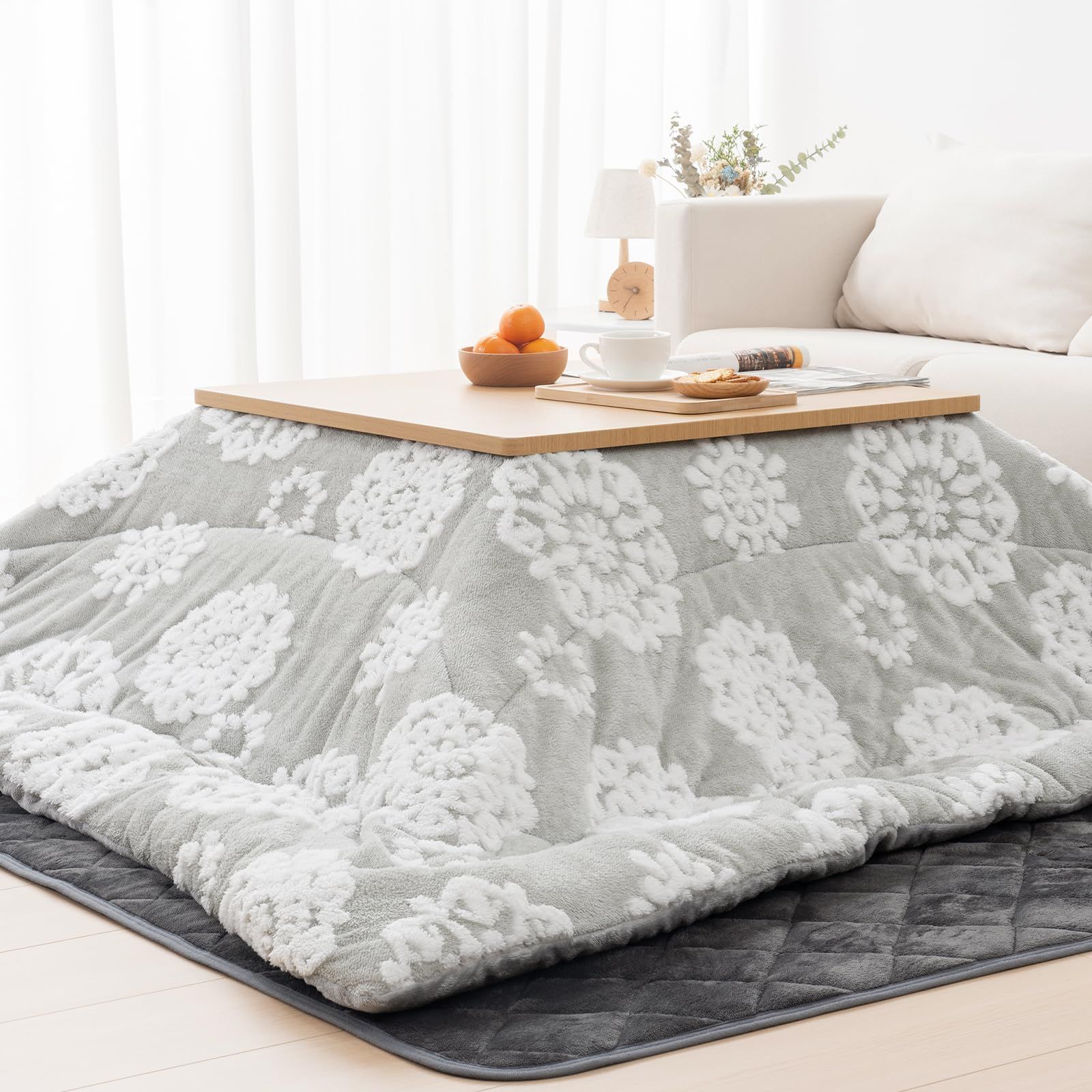 数量 単品 205x245cm こたつふとん こたつ用布団 あったか こたつ掛け布団 大判 厚手 ジャガードボア フランネル リバーシブル 長方形 両面使える 適応こたつ台 80~90×120cm ふわふわ こたつ布団 ぽかぽか ぬくぬく 冬用 洗える