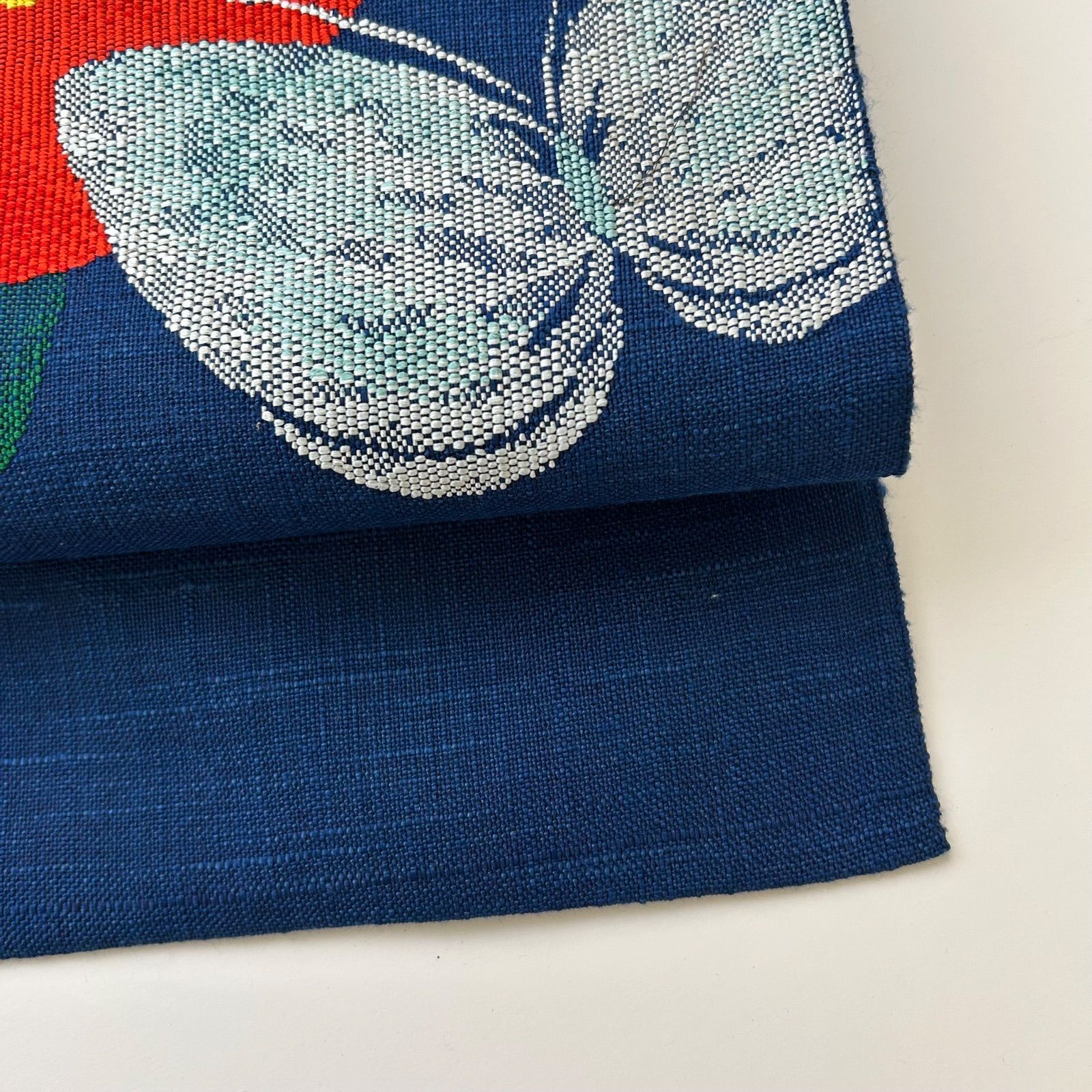 名古屋帯 正絹 紬 織柄 大柄の花 八寸 MA-826 - メルカリ