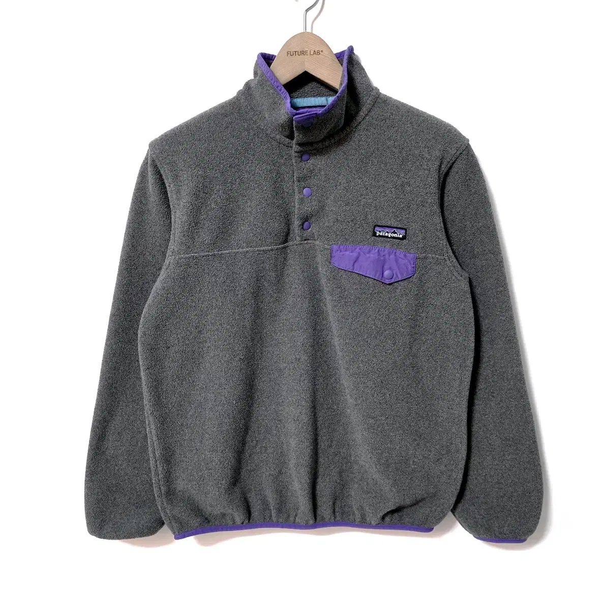 W|M patagonia シンチラ スナップT パープル グレー