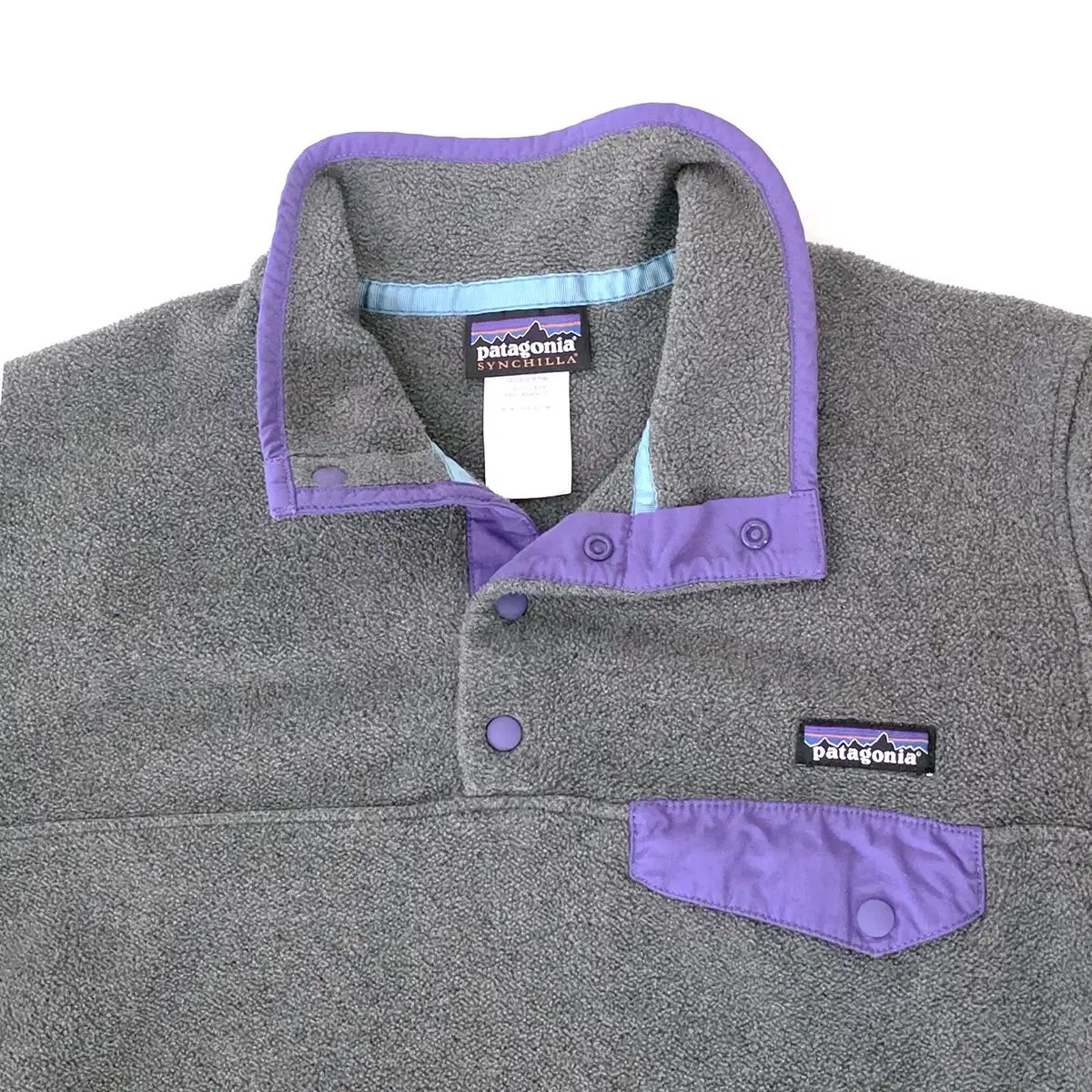 W|M patagonia シンチラ スナップT パープル グレー 長袖 Tシャツ カットソー