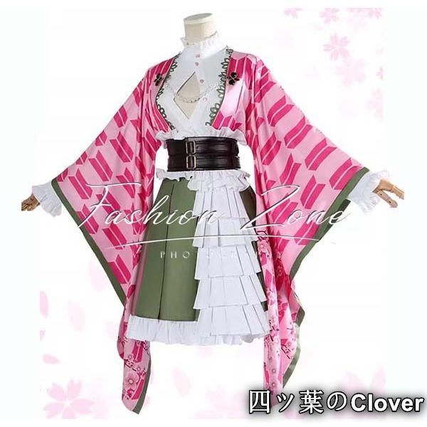 ♥ ◆鬼滅の刃風 甘露寺 蜜璃 5周年コスプレ衣装 ウィッグ cosplay ハロウィン 演出服 変装B251106