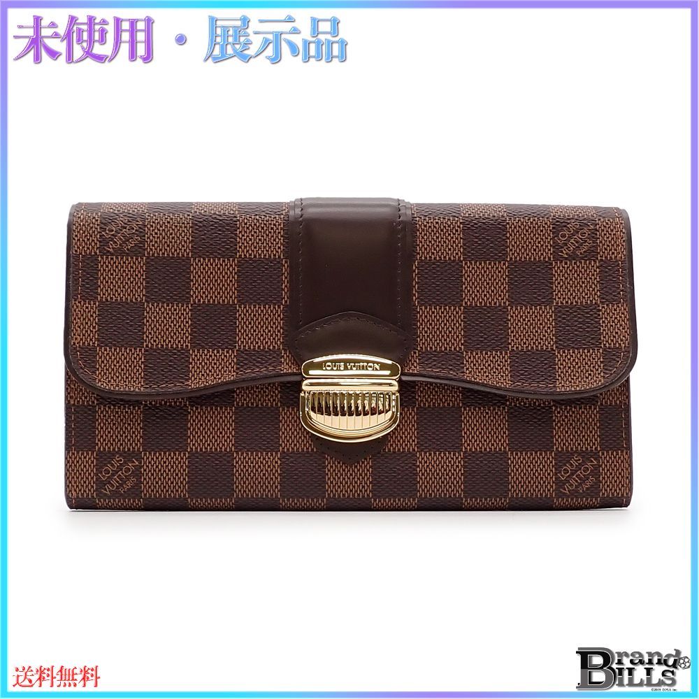 ルイ ヴィトン ポルトフォイユ システィナ 長財布 ダミエ ブラウン ゴールド金具 N61747 ♥品