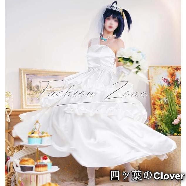 ♥ ◆中二病でも恋がしたい 風 小鳥遊 六花ウエディングドレス コスプレ衣装ウィッグ cosplayハロウィン演出服変装B251106