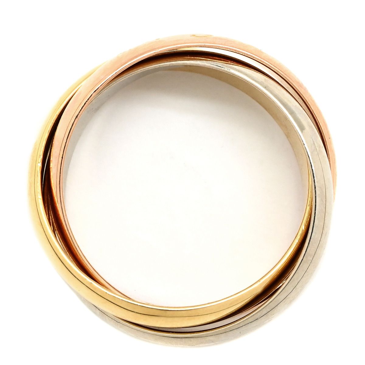 カルティエ Cartier リング 指輪 トリニティ K18WG K18YG K18PG ホワイトゴールド×イエローゴールド×ピンクゴールド 50 K18YG K18PG Au750 18K 18金 3重 3連 3カラー 10号