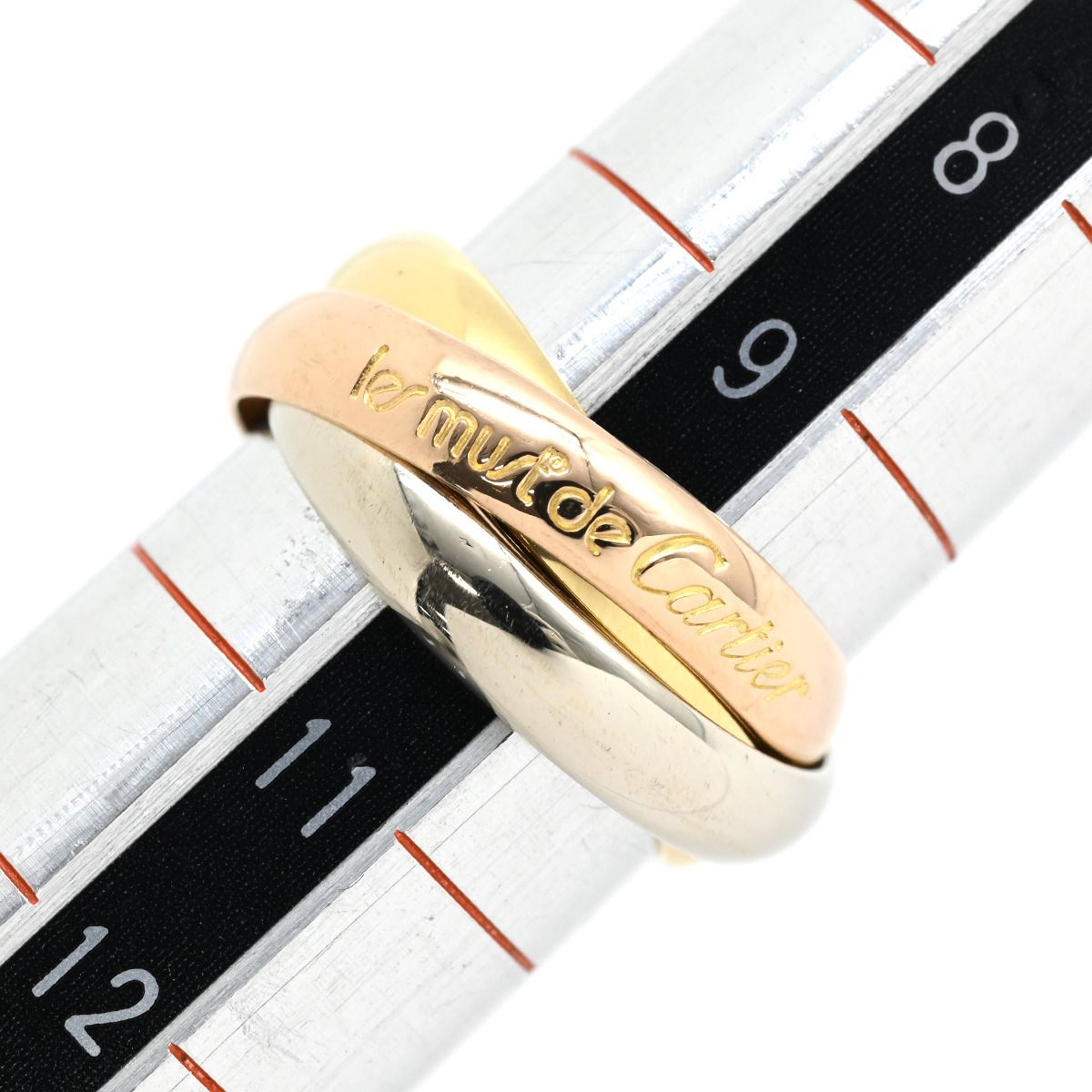 カルティエ Cartier リング 指輪 トリニティ K18WG K18YG K18PG ホワイトゴールド×イエローゴールド×ピンクゴールド 50 K18YG K18PG Au750 18K 18金 3重 3連 3カラー 10号 FORTGASGNV_COM_BR