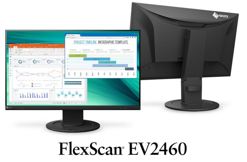 EIZO FlexScan EV2460 23.8型 フルHD IPS液晶モニター|HDMI DisplayPort DVI USBハブ搭載|ブラック| 製