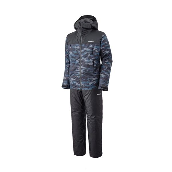 安定感のある シマノ 防寒服アウター RB-057X ベーシックインサレーション レインスーツ 01 ブラックマルチカモ M 最安価に挑戦！