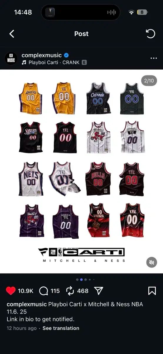 PLAYBOY プレイボーイ Cardi Mitchell - Ness NBA コラボ ジャージ