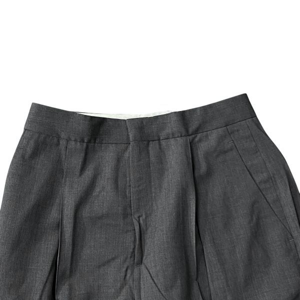 ◆ マリアマクマナス MARIA MCMANUS ワイドスラックス ワイドパンツ センタープレス パンツ グレー 毛混 S 7号 レディース S5X110