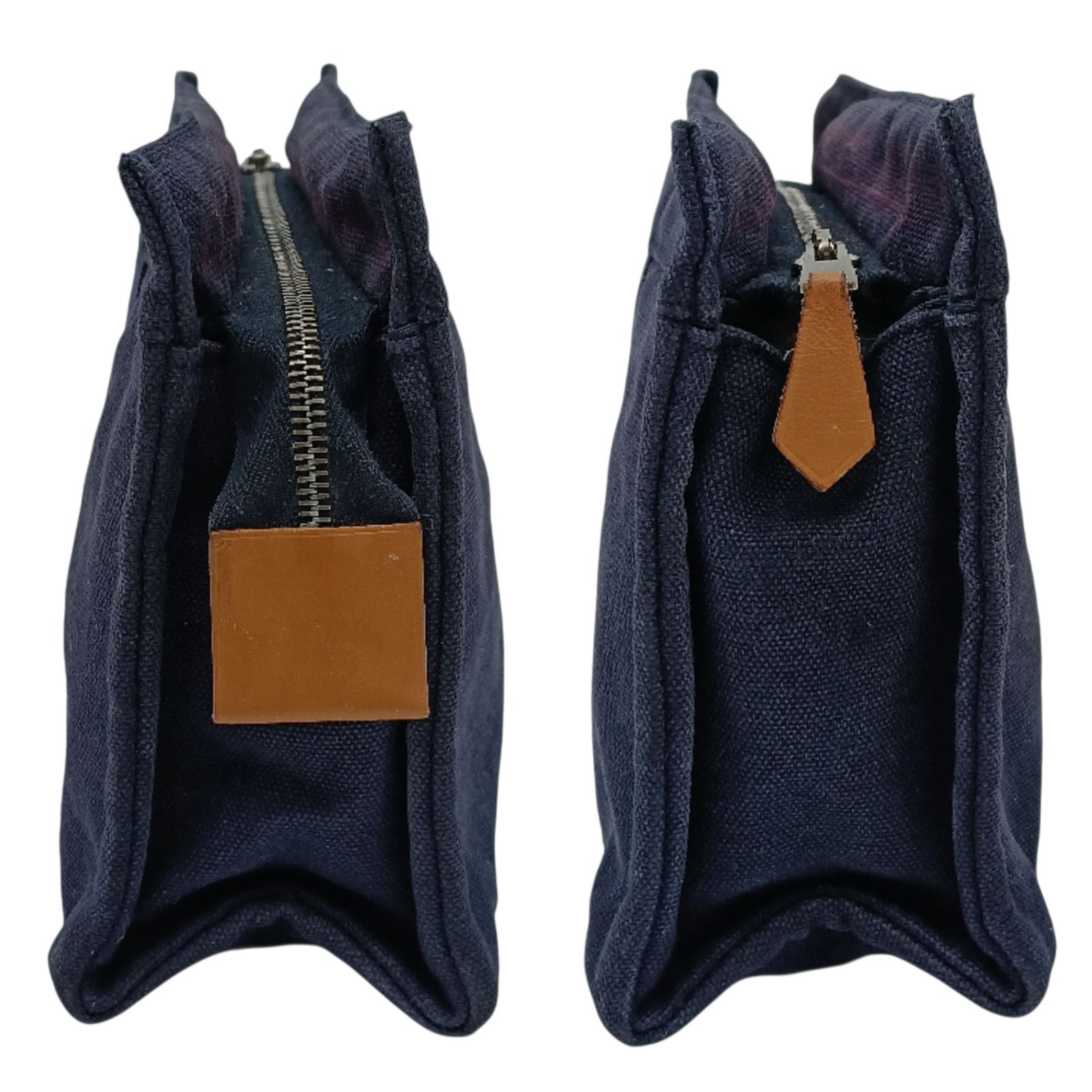 HERMES エルメス ドーヴィル ポーチ ミニクラッチバッグ ネイビー キャンバス DECORATOM_COM_BR