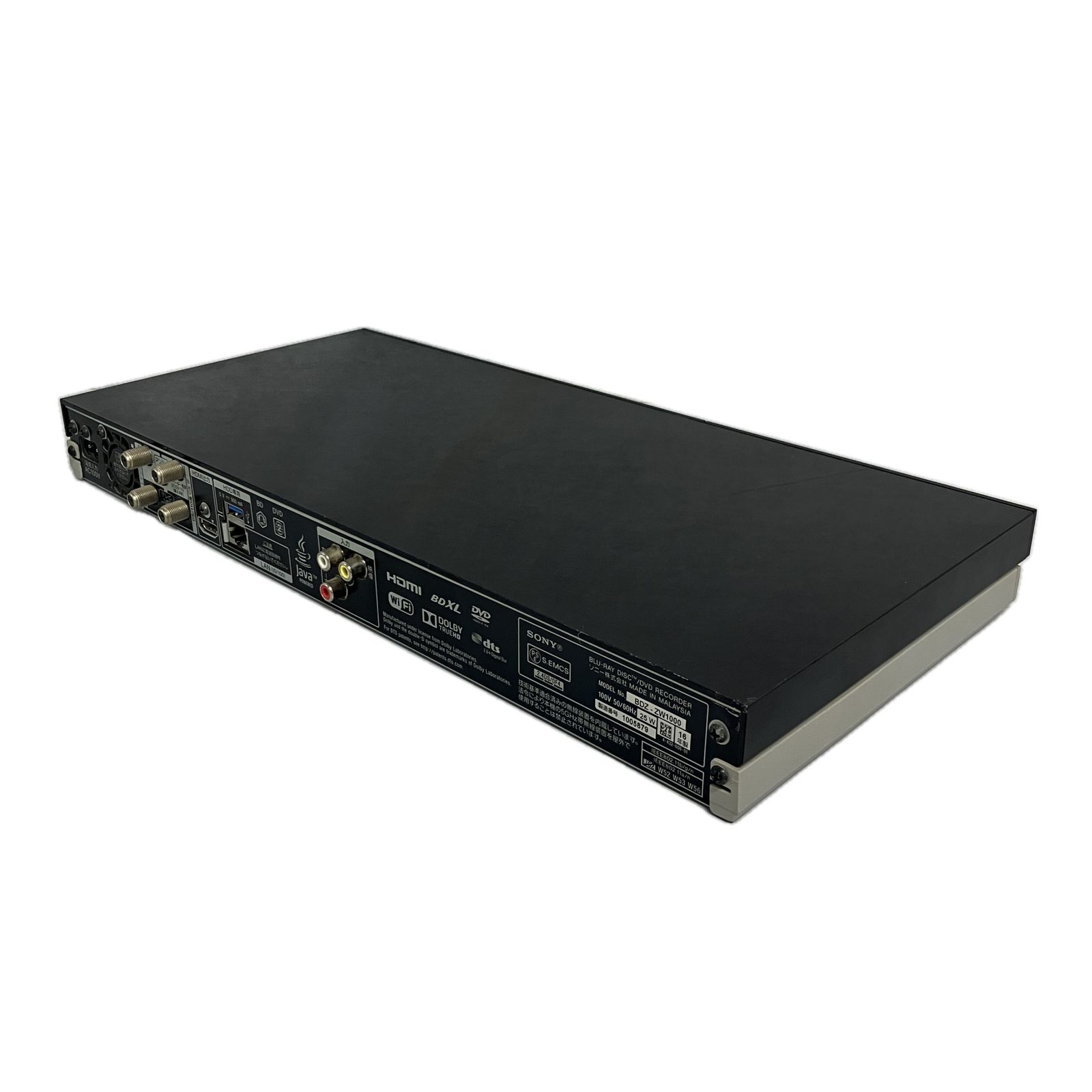 SONY BDZ-ZW1000 2016年製 1TB 2番組同時録画 ブルーレイレコーダー S10570317