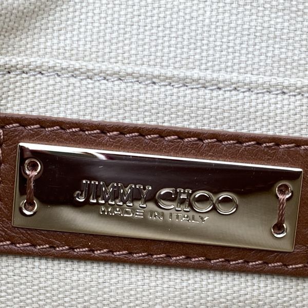 中古】JIMMY CHOO クラッチバッグ スタッズ レザー ブラウン Jimmy 