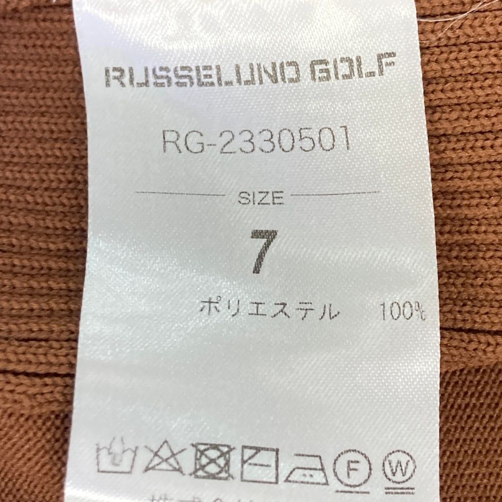 サイズ 7 RUSSELUNO ラッセルノ 刺繍入り モックネック長袖ニットセーター ブラウン系 240101555245 ゴルフウェア メンズ ストスト LLC-HASEGAWATOSO_COM
