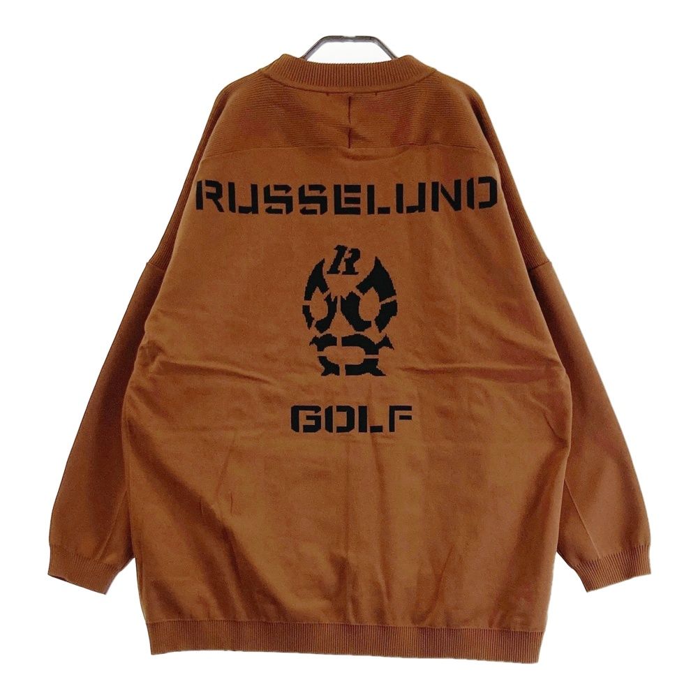 サイズ 7 RUSSELUNO ラッセルノ 刺繍入り モックネック長袖ニットセーター ブラウン系 240101555246 ゴルフウェア メンズ ストスト