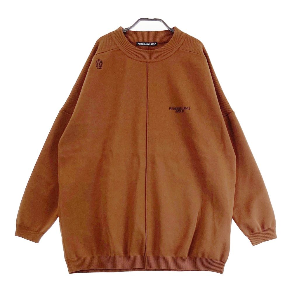 サイズ 7 RUSSELUNO ラッセルノ 刺繍入り モックネック長袖ニットセーター ブラウン系 240101555246 ゴルフウェア メンズ ストスト