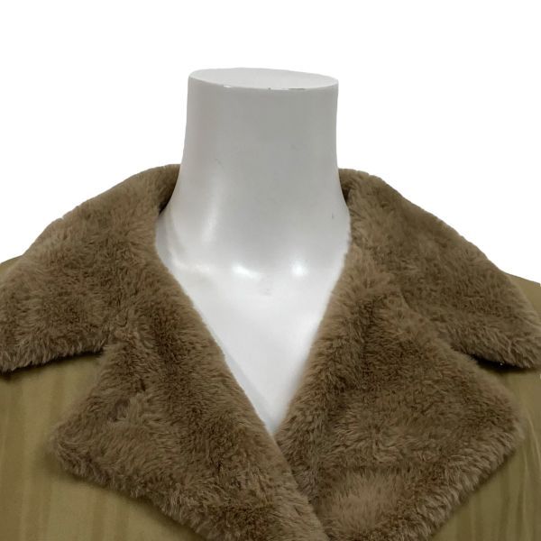 ミズイロインド mizuiroind バックボアコート 長袖 ロング丈 ボアジャケット ベージュ 綿混 サイズF レディース S5X121