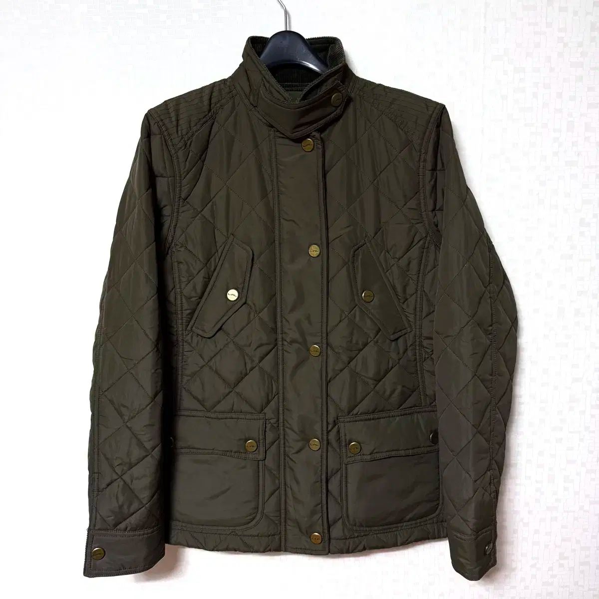 S 90 ローレン ラルフローレン レディース キルティング 軽量ダウン ハンティングジャケット カーキ