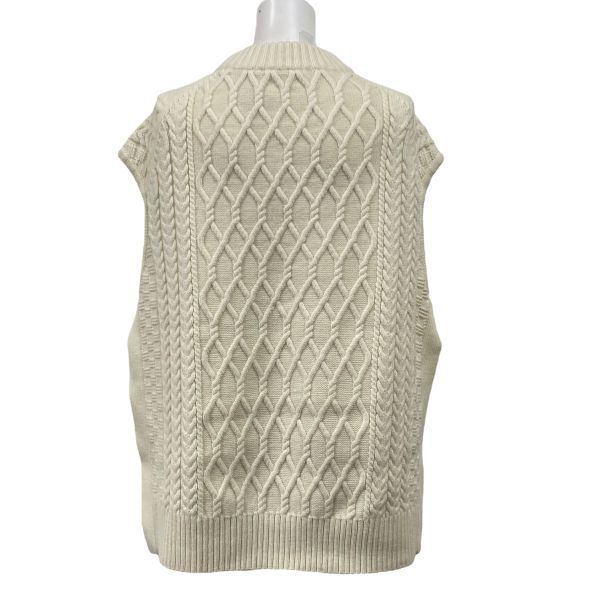  ハウスオブロータス HOUSE OF LOTUS バルキーアランベスト ニット ジレ 23 AW サイドスリット アイボリー 毛 M 9号 レディース S 5 X 118 ニットベスト ベスト ジレ ビスチェ