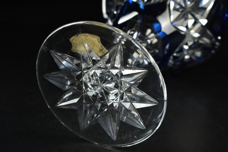 蔵A5660a Valsaint Lambert ヴァルサンランベール 青切子 ガラス鉢 WWW_IBETON_RU
