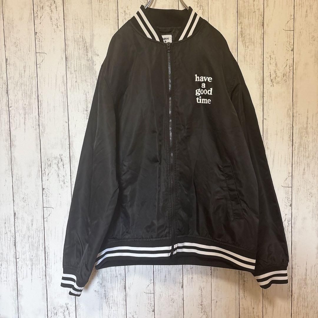 have a good time ナイロンジャケット L ブラック スタジャン