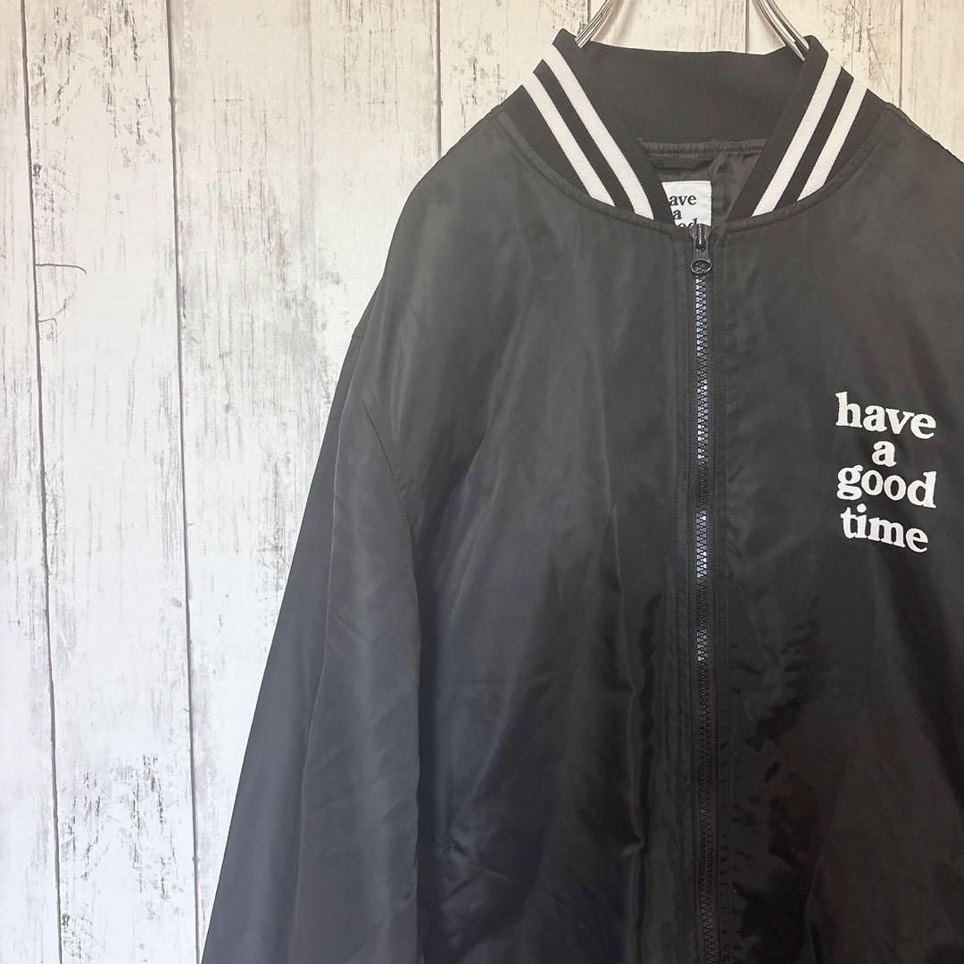 have a good time ナイロンジャケット L ブラック スタジャン