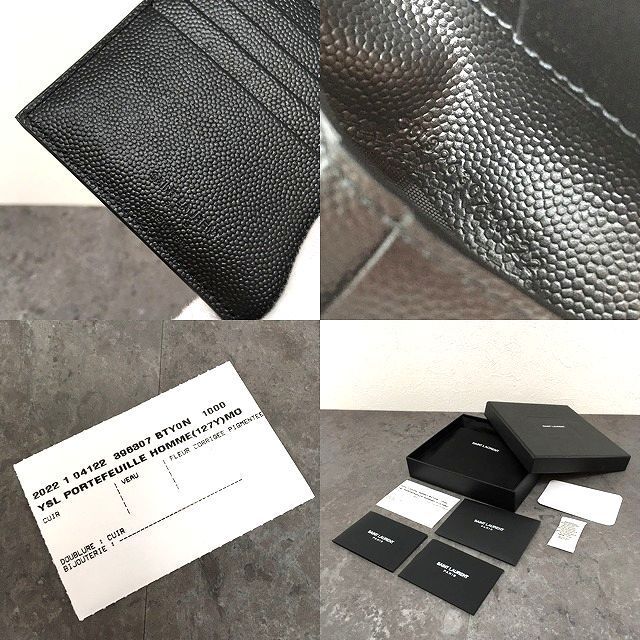  276 み ♥品 Saint Laurent 二つ折り札入れ 396307 ブラック き 折り財布 小物