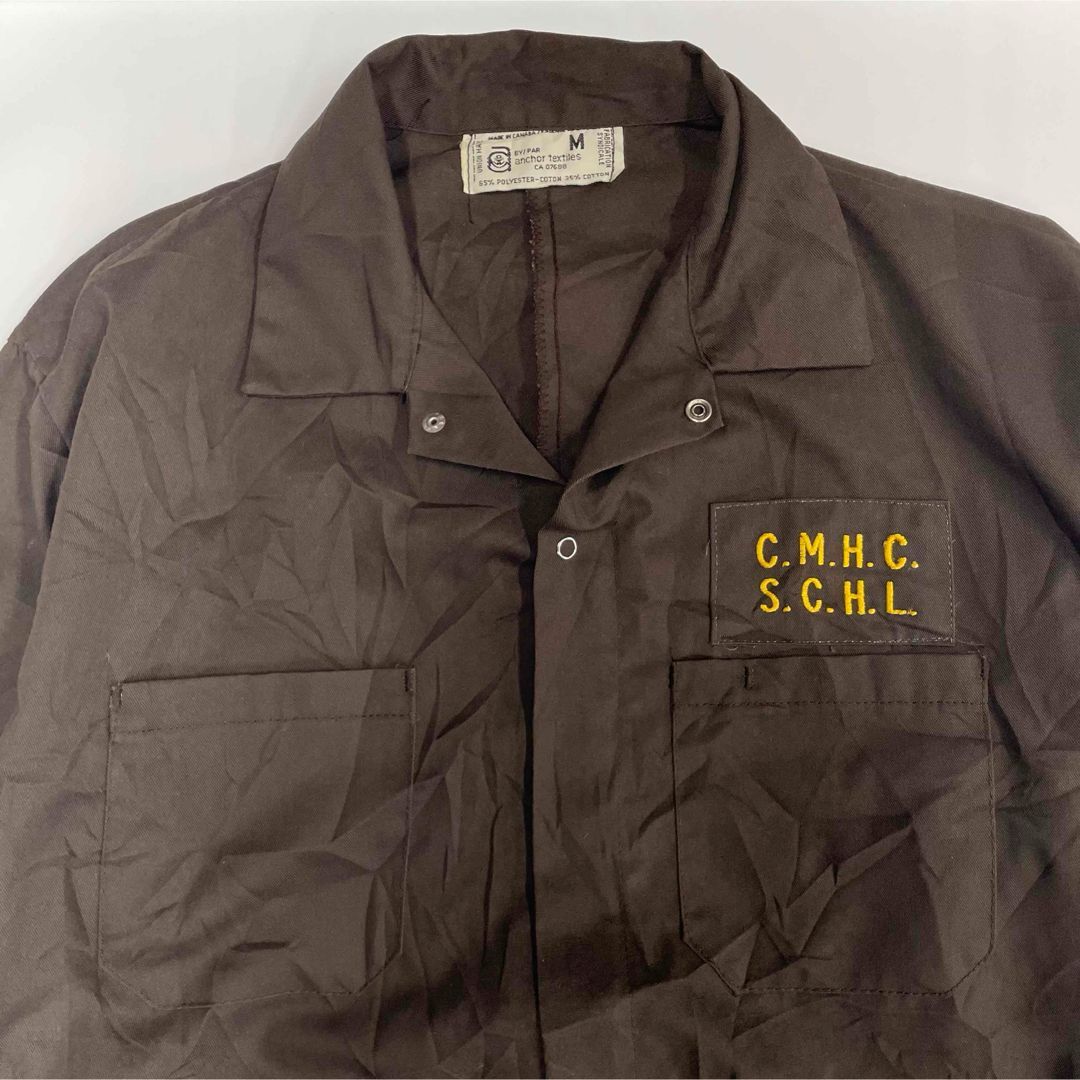 カナダ製 70〜80’s ヴィンテージ ワークつなぎ 刺繍ロゴ メンズM