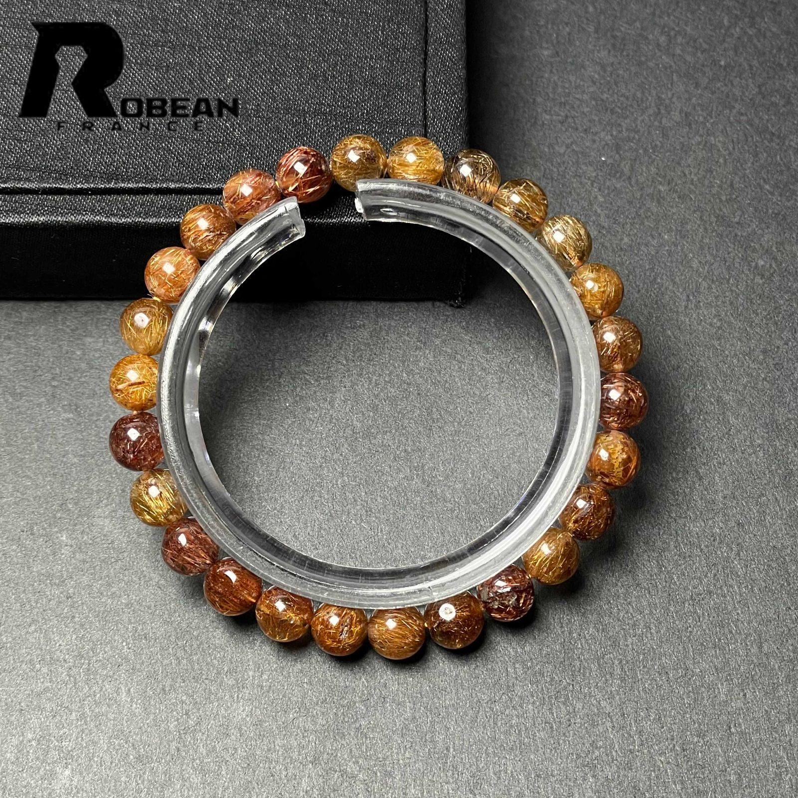 EU製 上品 ☆ROBEAN・ブラウンルチルクォーツカラフル 絶賛 綺麗