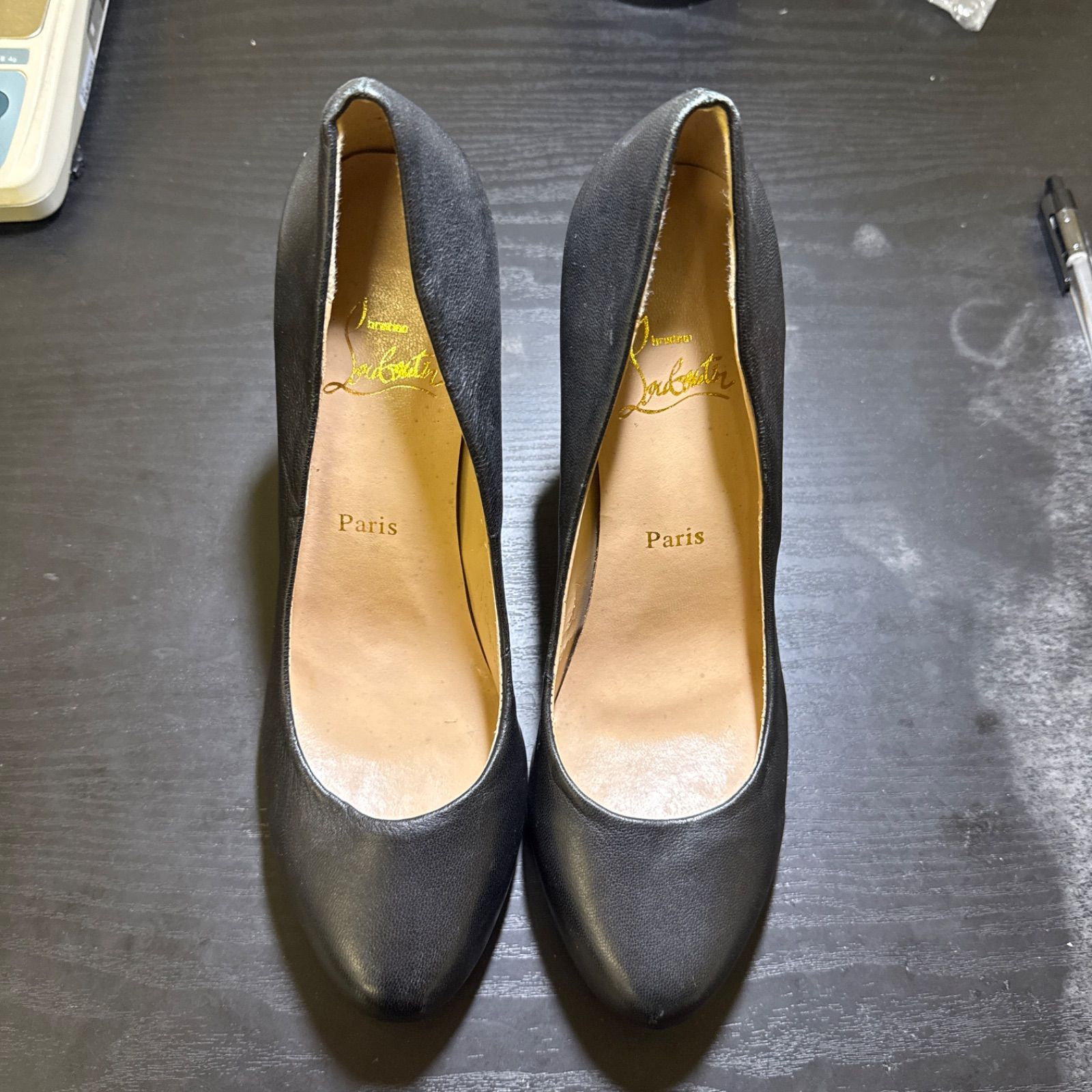 Christian Louboutin クリスチャンルブタン レザーパンプス ブラック 39 24.5 cm ♥