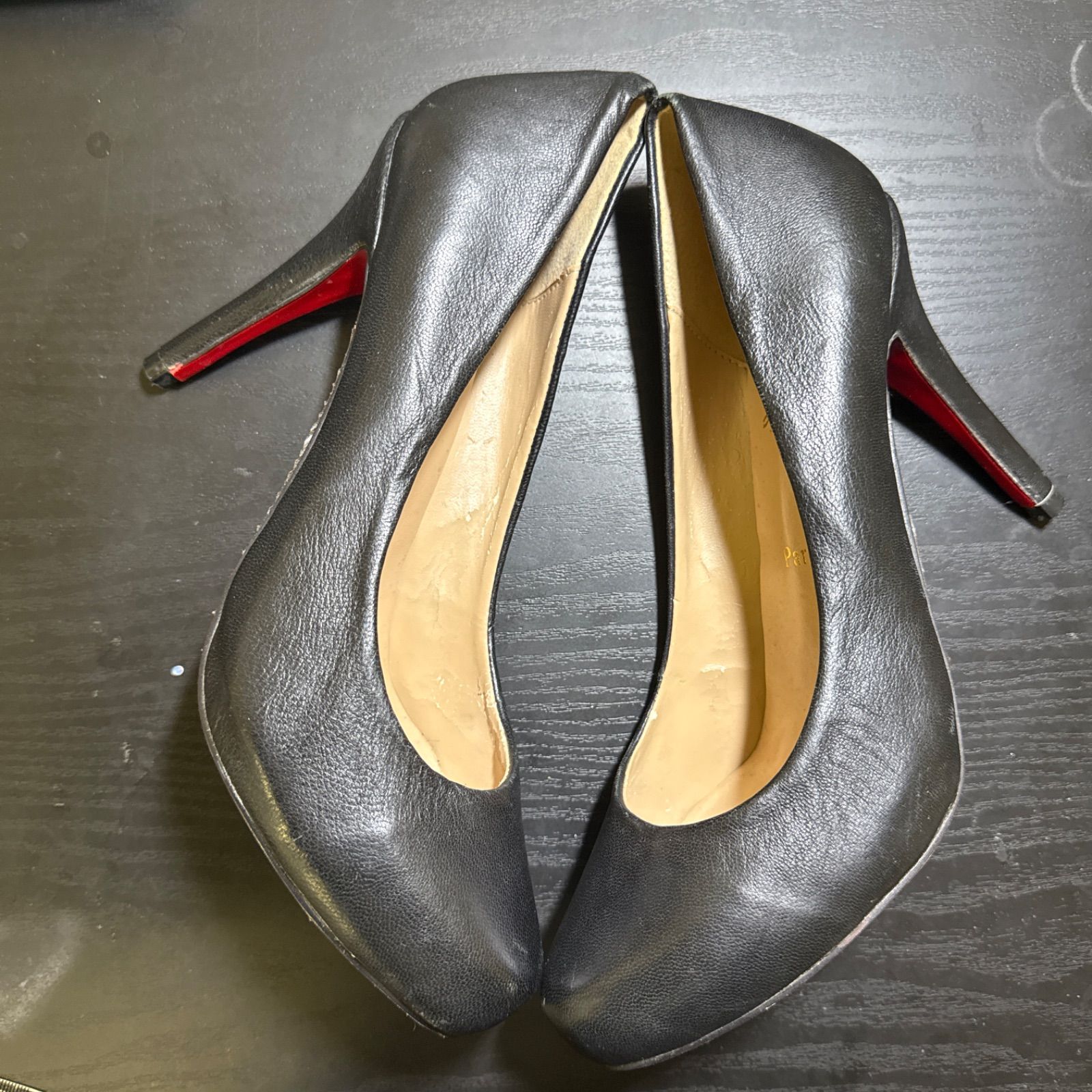  Christian Louboutin クリスチャンルブタン レザーパンプス ブラック 39 24.5 cm ハイヒール パンプス パンプス