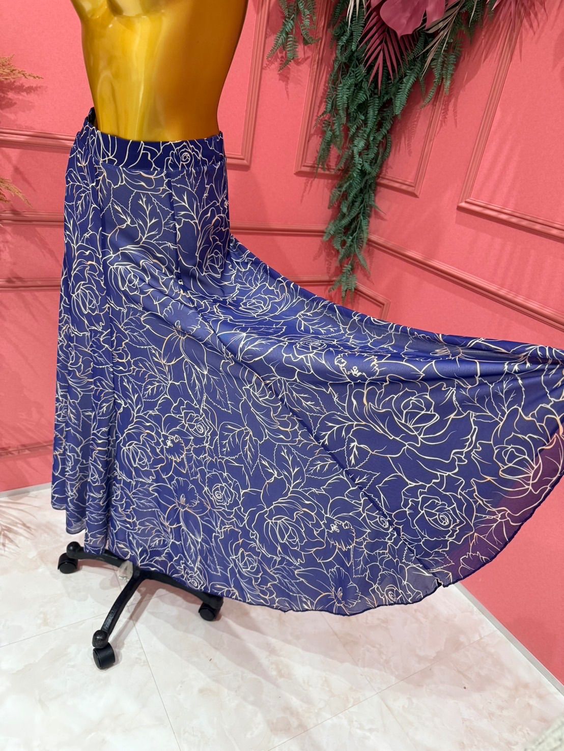 Lサイズ1点のみ 社交ダンス gentil ジャンティ authentic スタンダード スカート パープル花柄 252507001 65