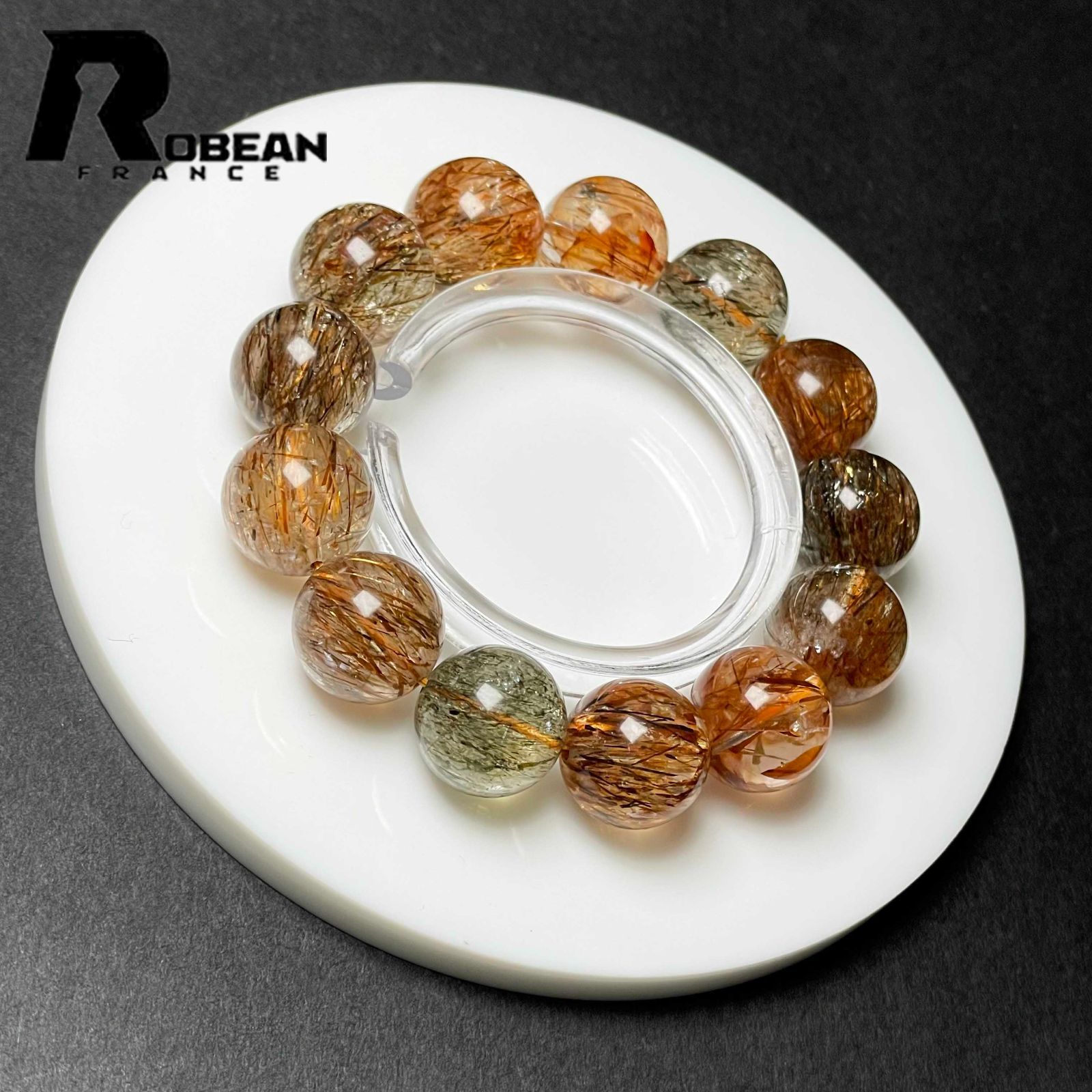 EU製 定価18万円 ROBEAN ゴールドスーパーセブン パワーストーン ブレスレット 天然石 原石 お守り プレゼント 15 7 16 2 mm