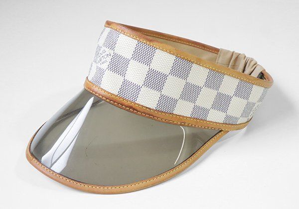 LOUIS VUITTON ◆ サンバイザー ダミエアズール ブラウン スポーツ 日よけ ルイヴィトン ◆G102