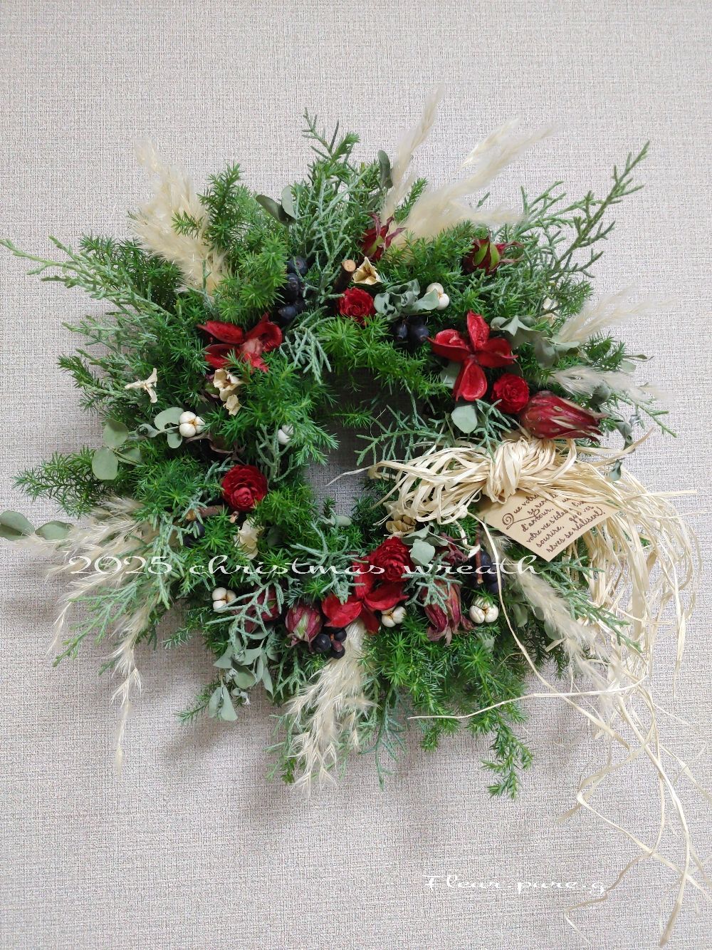 秋色紫陽花とポポラスベリーのリース ナチュラルリース 秋色紫陽花とポポラスベリーのリース ナチュラルリース 秋色紫陽花と