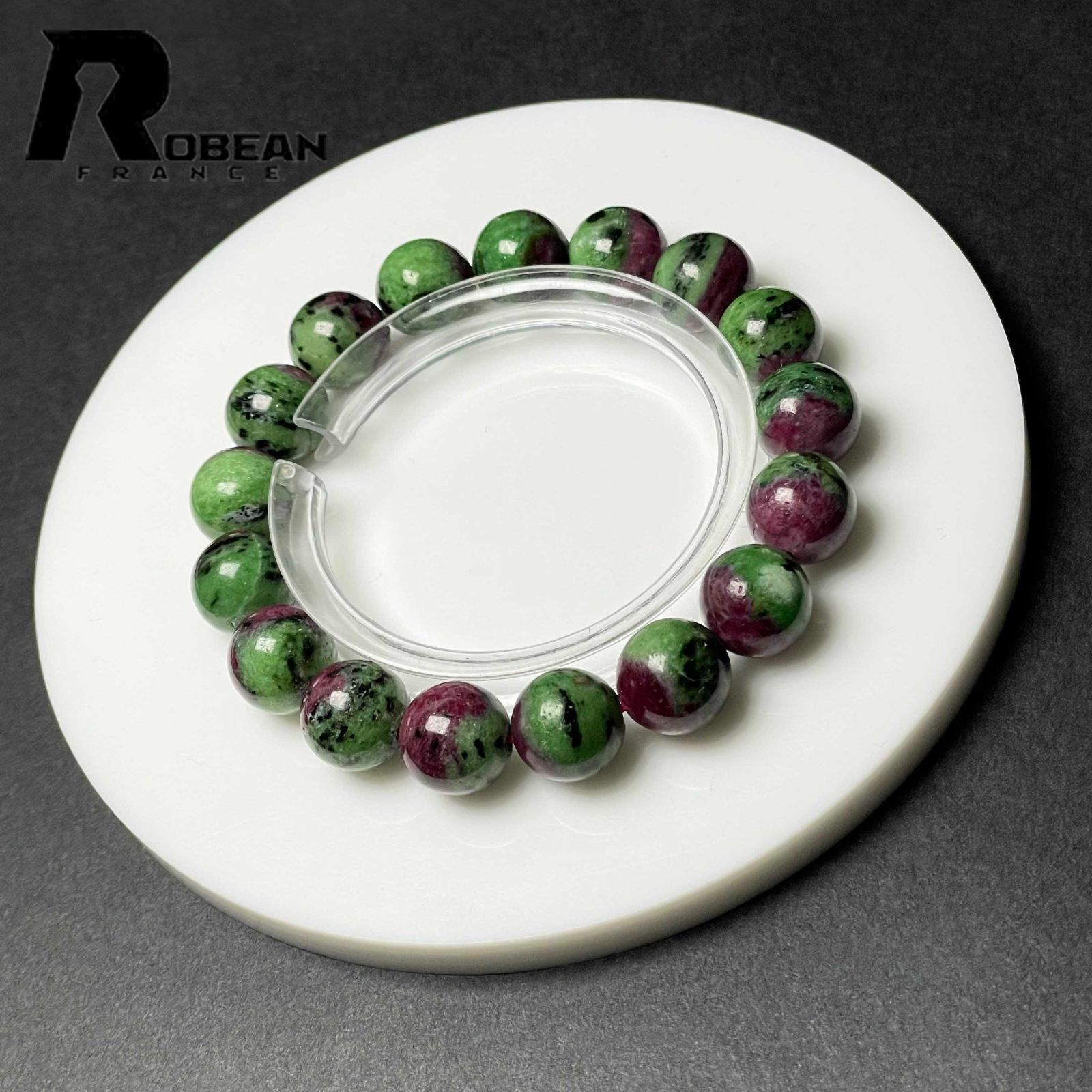 EU製 定価13万円 ROBEAN ルビーインゾイサイト パワーストーン ブレスレット 天然石 原石 お守り プレゼント 11.9-12.3 mm