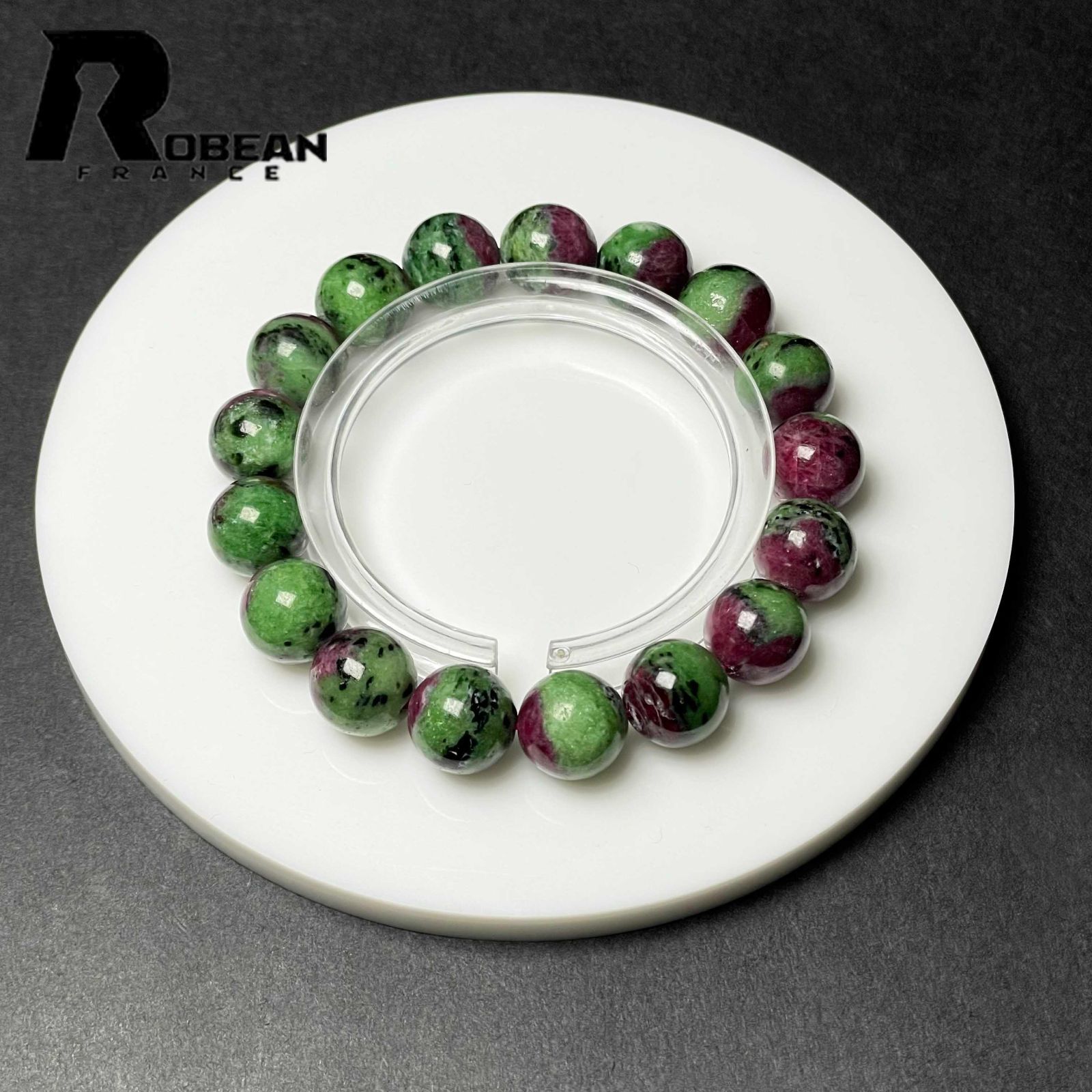EU製 定価13万円 ROBEAN ルビーインゾイサイト パワーストーン ブレスレット 天然石 原石 お守り プレゼント 11.9-12.3 mm