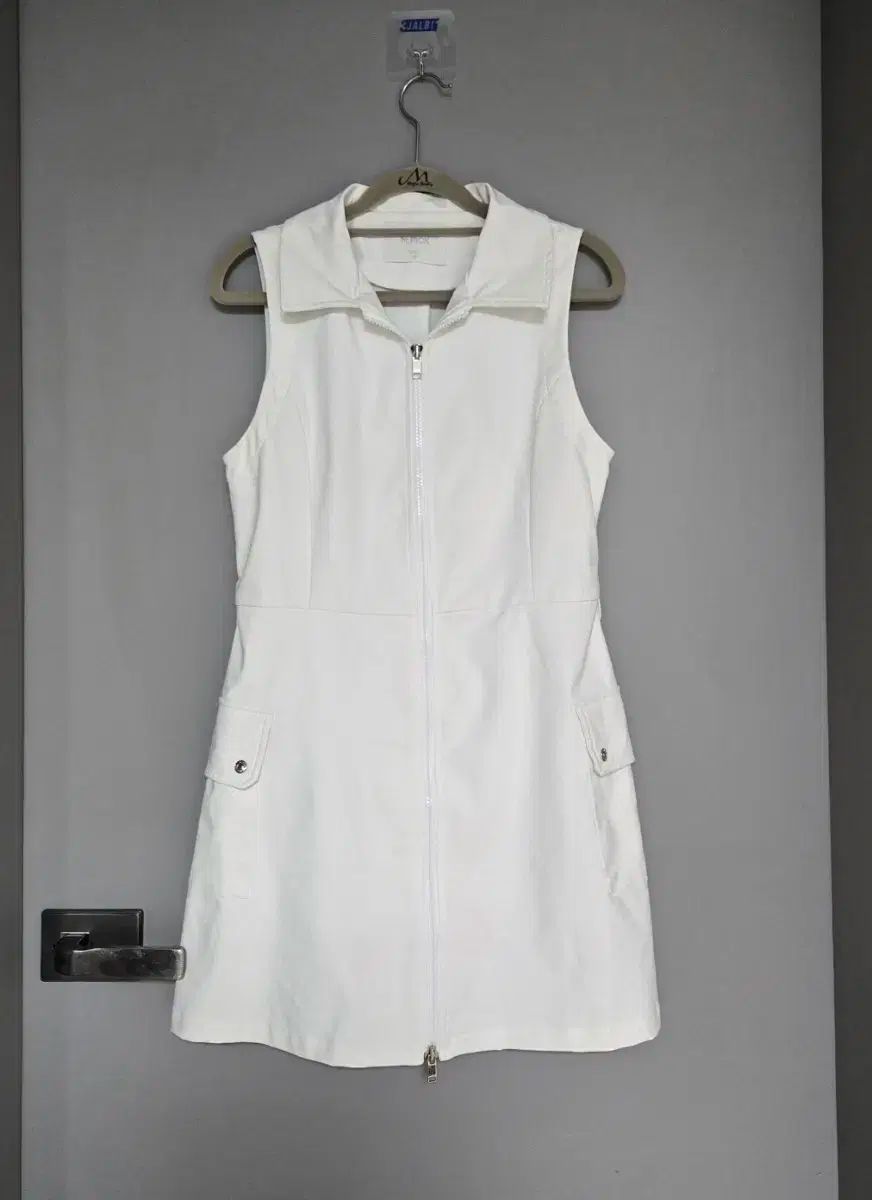 0313 MICK 白 ジッパー 半袖 ミニ ONE PIECE