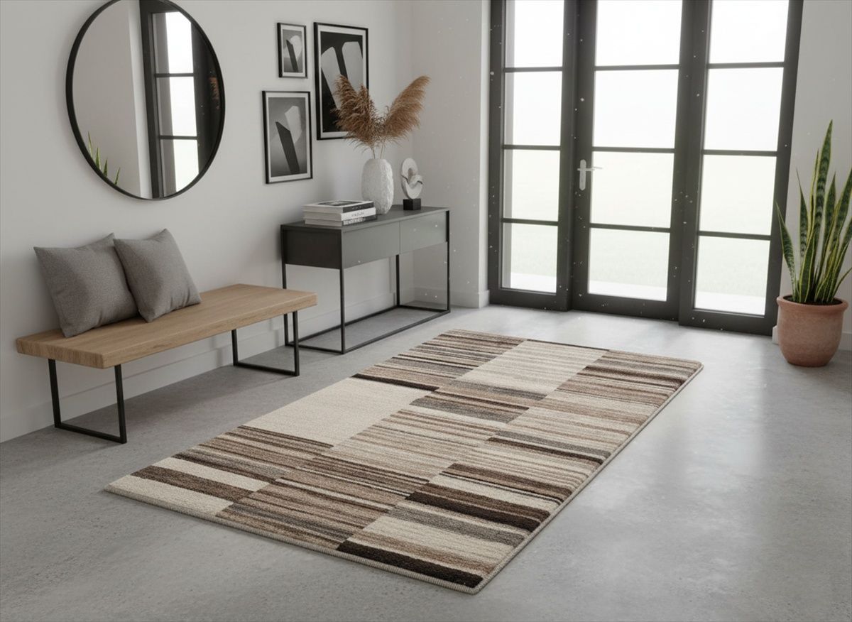 夏は涼しく冬は暖かい天然ラグ 121x77cm P313