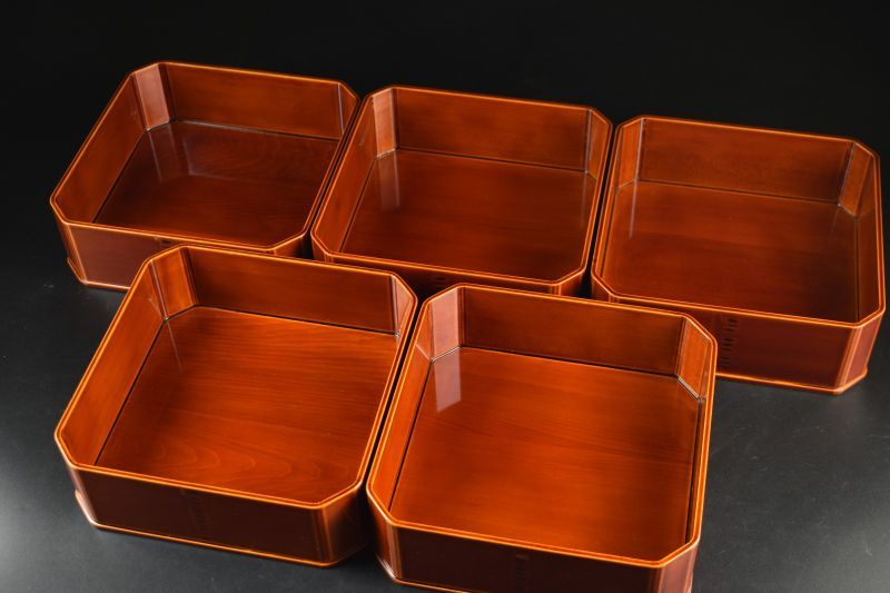 蔵A5659】飛騨春慶塗 大徳寺 弁当箱 重箱 五客 - メルカリ