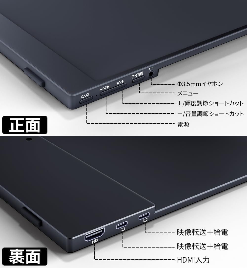 ♥ cocopar zs-156 ポータブルモニター モバイルモニター 15.6インチ 非光沢IPS 1920x1080FHD FreeSync対応 USB Type-C|HDMI カバー付 295h30 WWW_MEBLE-SODAR_PL