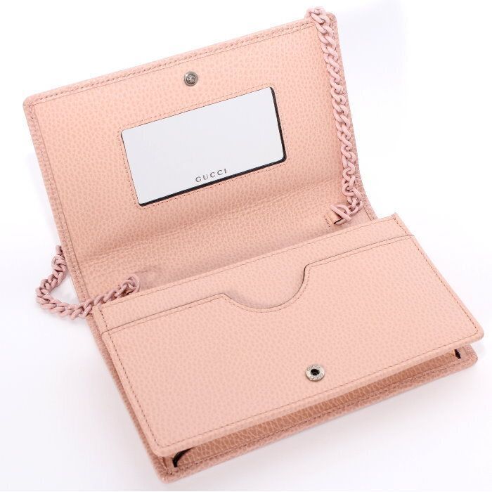 GUCCI グッチ GGマーモント レザー ミニ チェーン ショルダーバッグ 497985 17WFF 5909 ピンク チェーンウォレット お財布バッグ クラッチバッグ レディース ユニセックス 本物 売れ筋 DECORATOM_COM_BR