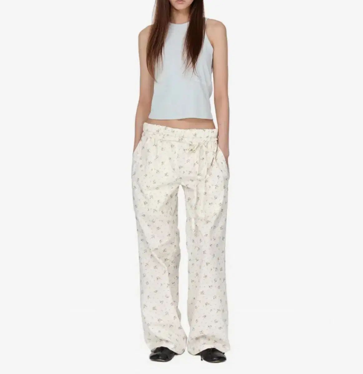 Face the Sun プロジェクト フラワーシャーリング コットン パンツ