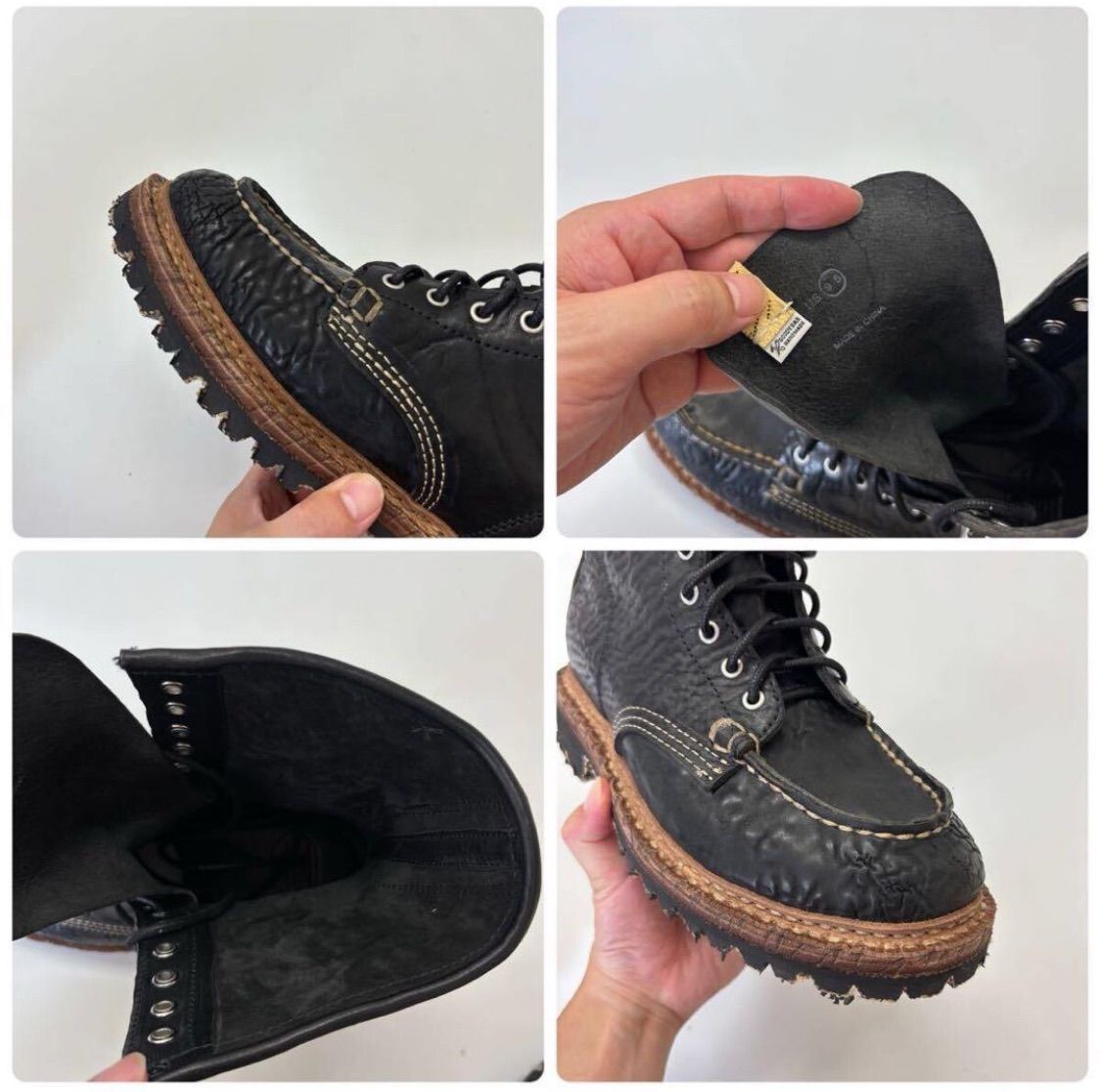  24 aw 2025 VISVIM ビズビム SCOUT MOC BOOTS HI FOLK 特殊加工 コードバンレザー ブーツ BLACK サイズ 9 5 708 1230 その他 ブーツ 革靴