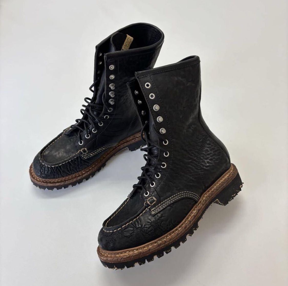 24 aw 2025 VISVIM ビズビム SCOUT MOC BOOTS HI-FOLK 特殊加工 コードバンレザー ブーツ BLACK サイズ 9.5 708-1230