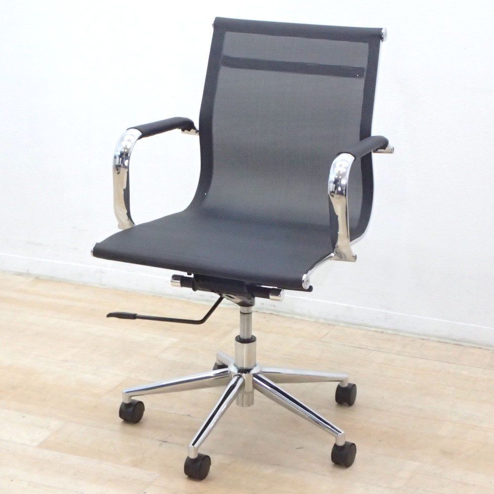 関家具 LU CHAIR ルチェア 肘付オフィスチェア ブラック 事務椅子 ワークチェア メッシュ スタイリッシュ モダン EG18777 オフィス家具